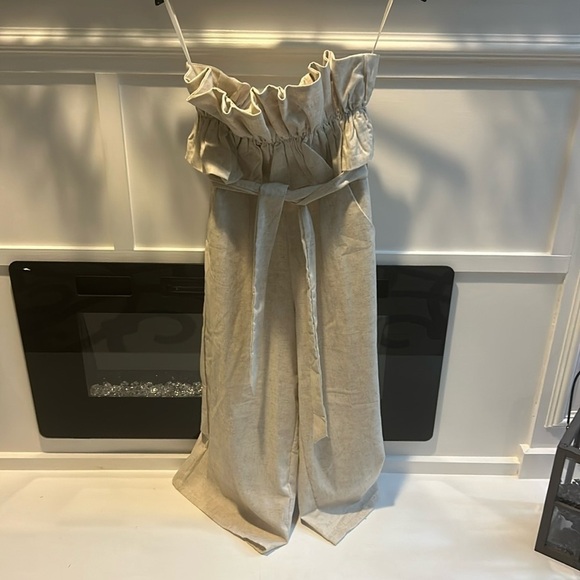 Aura Linen Belted Jumper / Romper - Picture 1 of 5